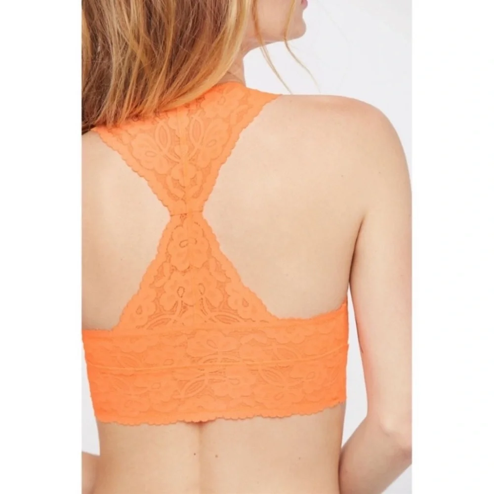 Free People Intimately Galloon Lace  Racer‎ Back Bralette XS Coquette Romantic